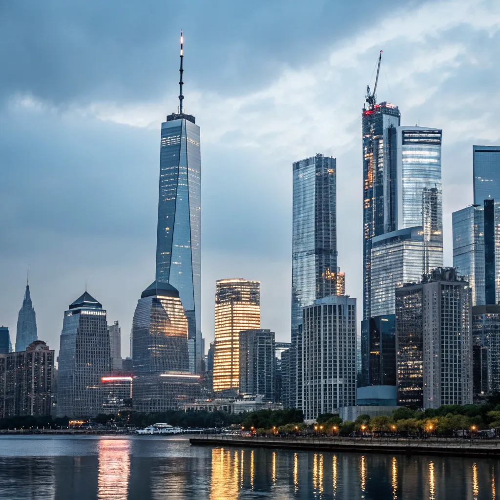 Skyline view of a modern city